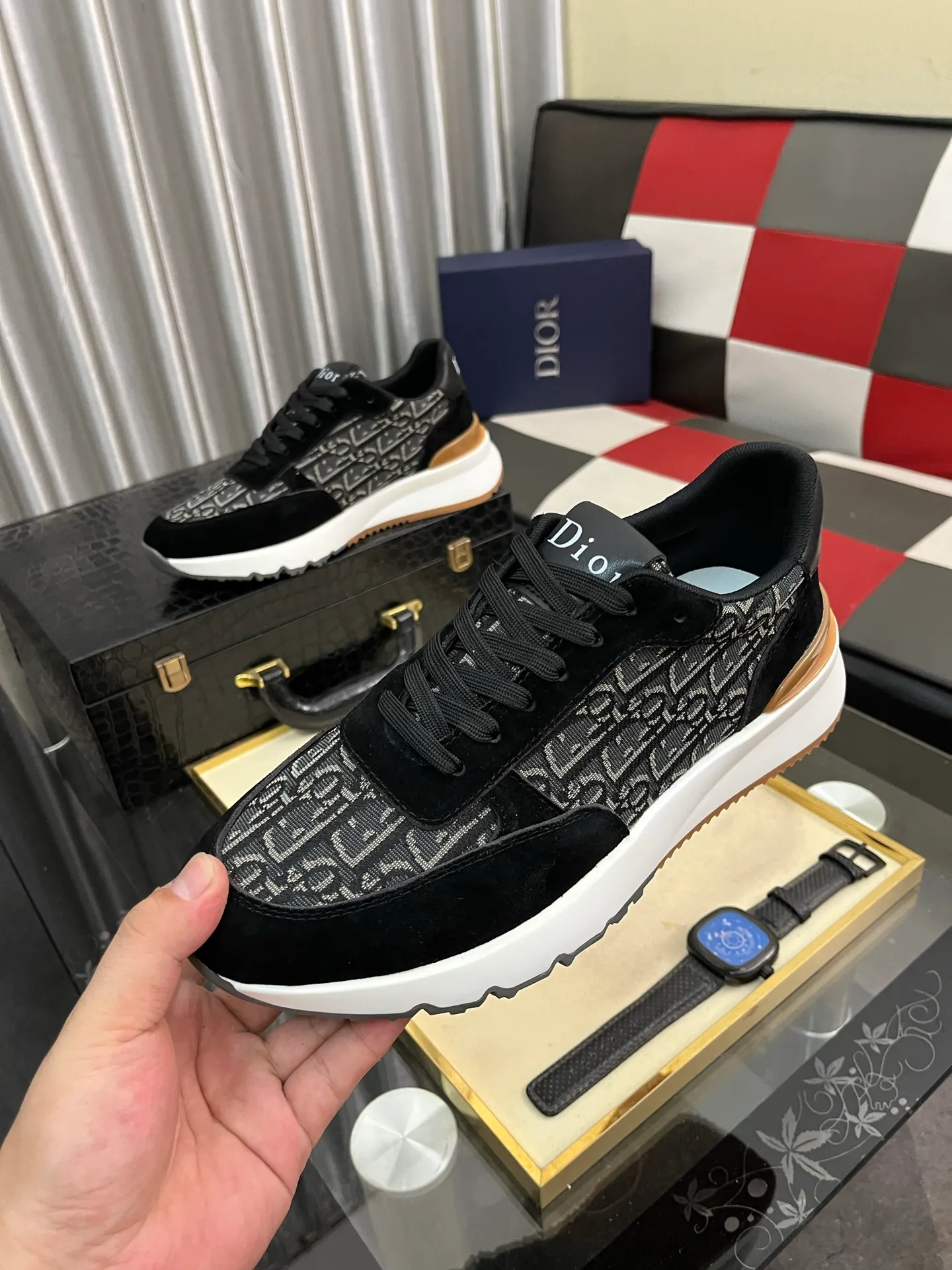 Men's shoes 💰438⌚️⌚️ [Dior] new casual shoes. Exclusive mold-making custom style, the fabric is imported from Italy, and the leather is breathable inside. Exclusively molded and customized outsole is wear-resistant. Counter-level version, perfect matching, on-shoe effect, and exquisite workmanship. Code number: 38-444️⃣Colors available
